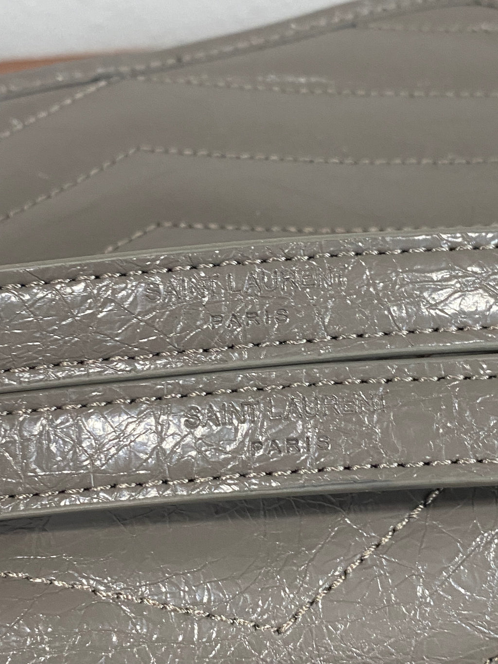 Gray Quilted Chain Shoulder Bag