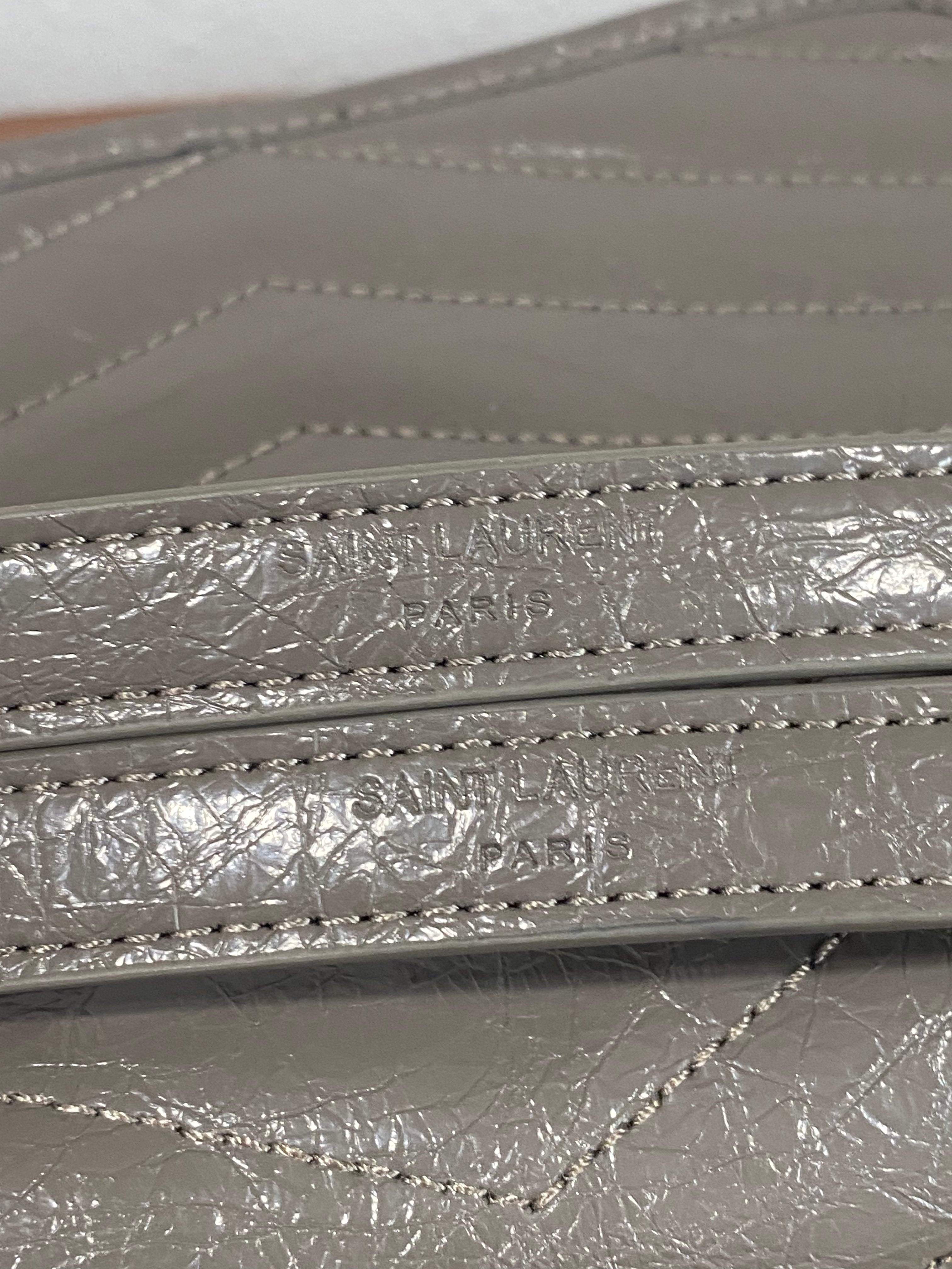 Gray Quilted Chain Shoulder Bag