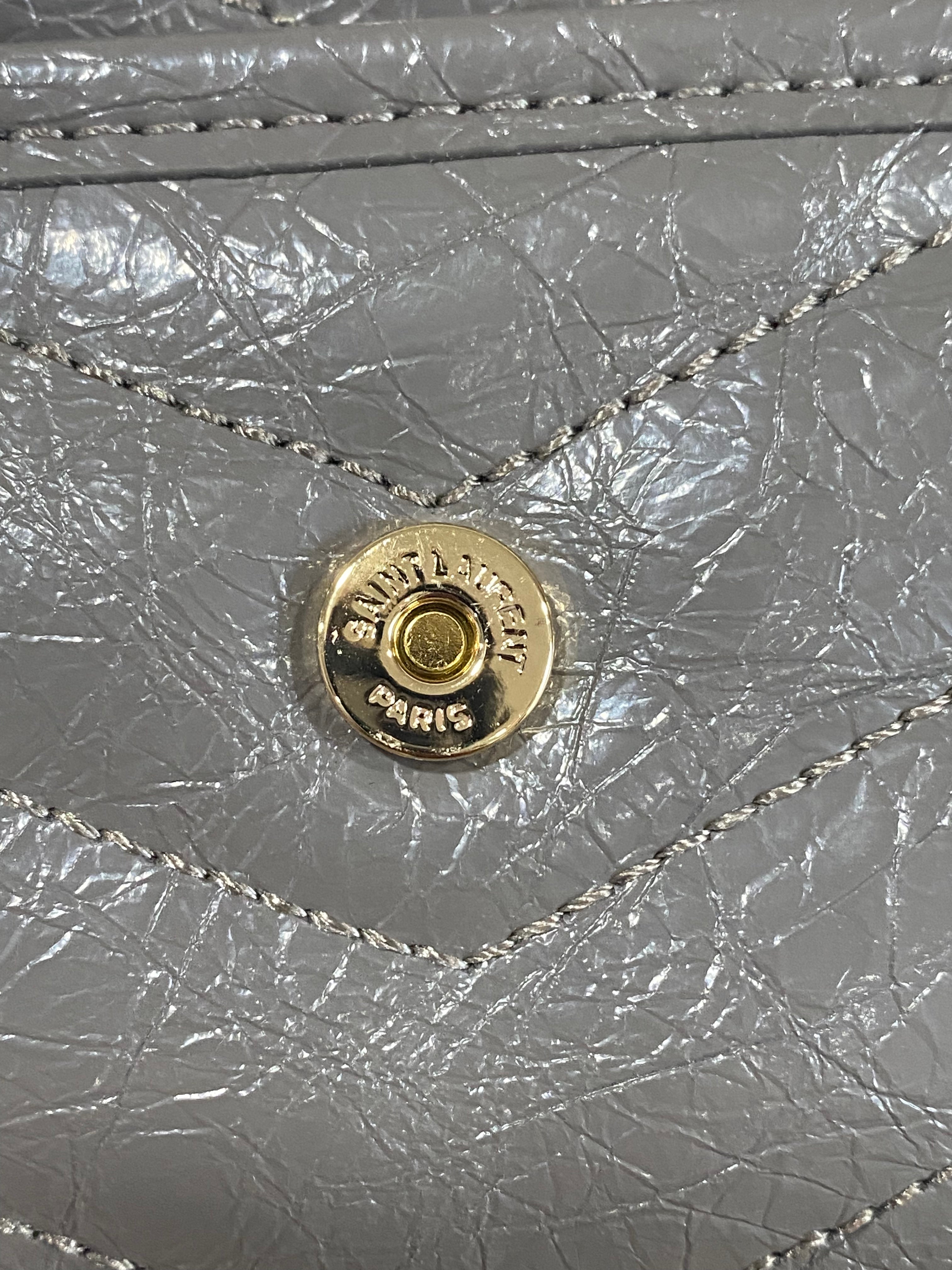 Gray Quilted Chain Shoulder Bag