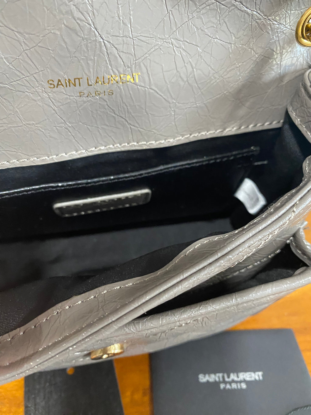 Gray Quilted Chain Shoulder Bag